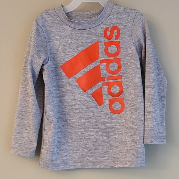 Adidas grey long sleeved athletic top - Picture 1 of 2